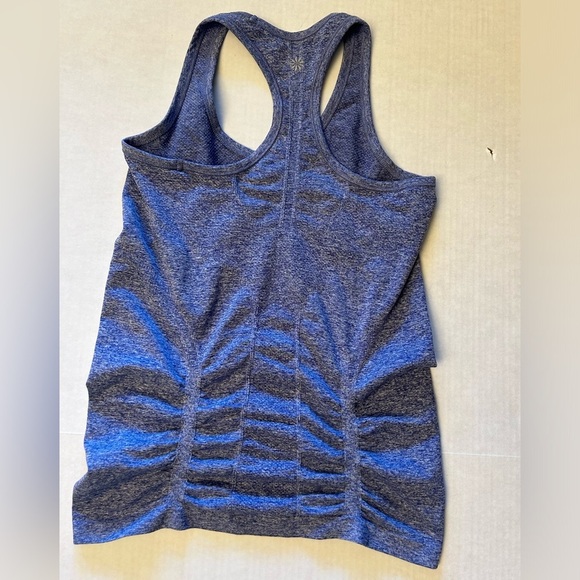 Athleta Fastest Track Blue/Purple Heather Women's Tank Top ruched Sz-XS.  Y1 - Picture 8 of 11